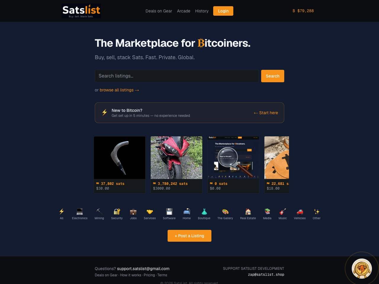 SatsList shop